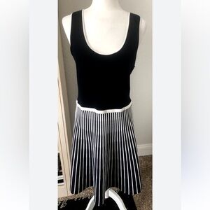 Banana Republic Navy and White Striped Midi Sweater Dress